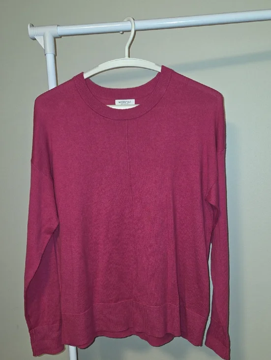 Essentials Women's Crewneck Sweater in Raspberry - Picture 1 of 5